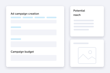 Campaign creation for<br/> Facebook Ads and Google Ads